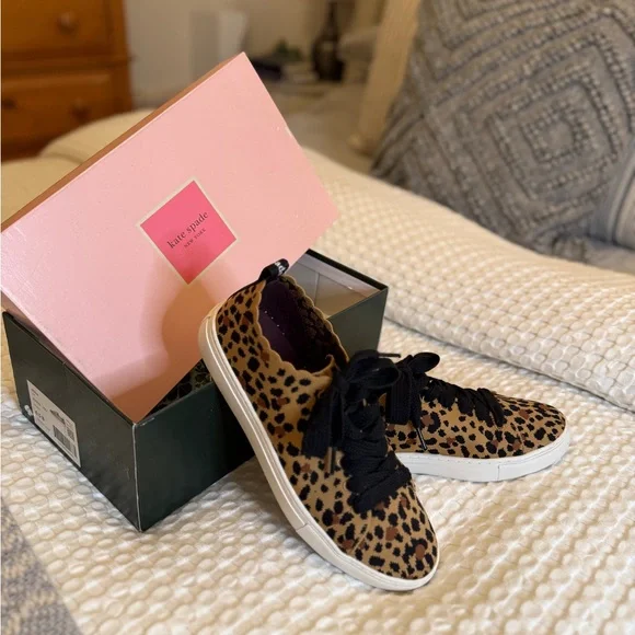Kate Spade Leopard Print Sneakers with Black Accents - Picture 2 of 6